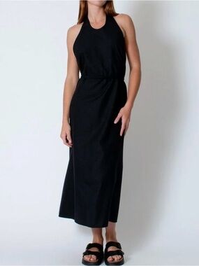 Baserange Apron Dress Wild Silk in Black Size Small